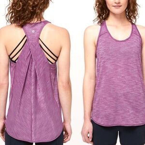 Lululemon Essential Tank Heathered Fuschia Racerback Style, Size 4*